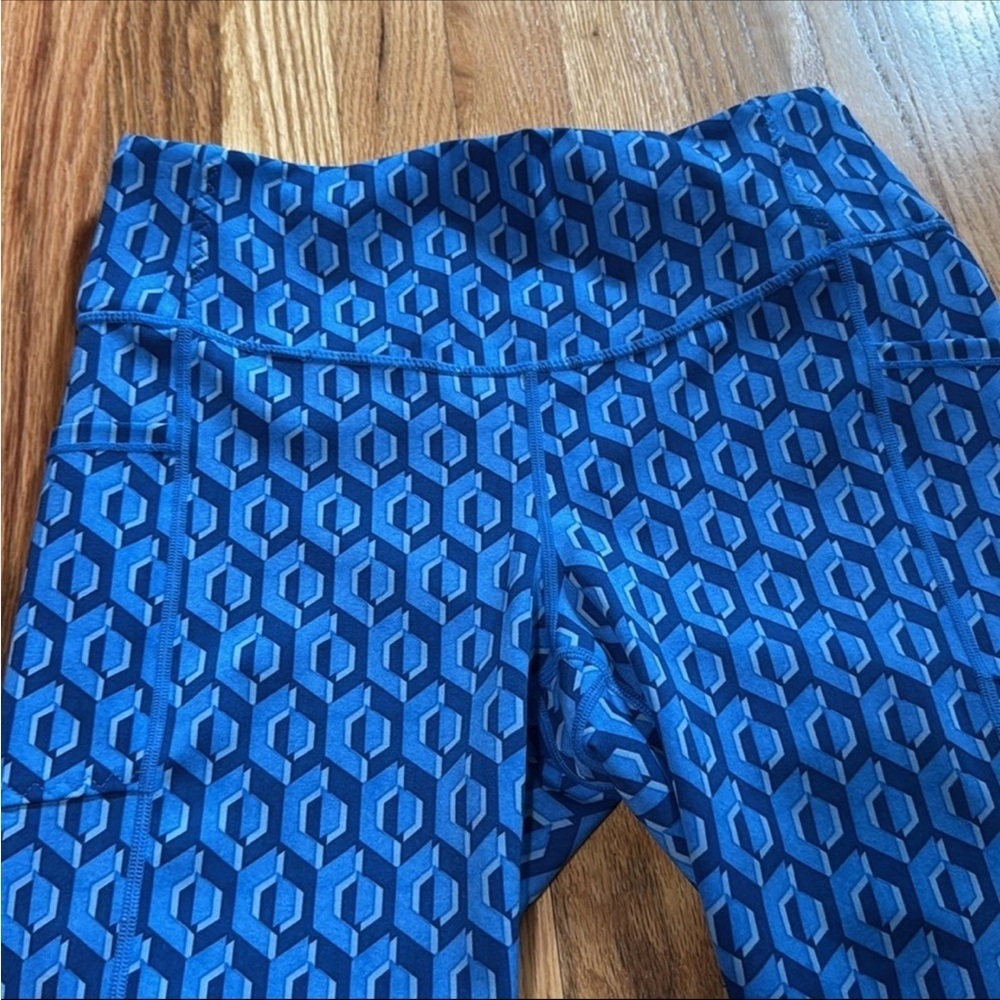 J. McLaughlin Rhonda Vibrant Blue Geometric Leggings - Picture 3 of 5